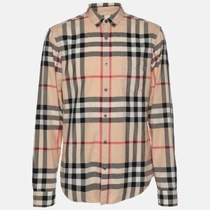 Burberry Brit Beige Vintage Check Cotton Button front Shirt